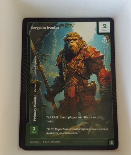 Call of the Stones #375 Sergeant Ironfur — front