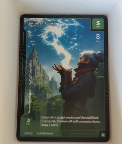 Disney Lorcana Burnished Blessing Spell Card — front