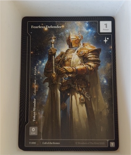 2025 Wonders of the First #T-006 Fearless Defender Token — front