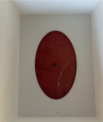 Vintage Wooden Shadow Box Frame with Oval Inset — front