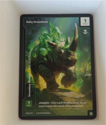 Wonders of the First Call of the Stones #228 Baby Stonehorn — front