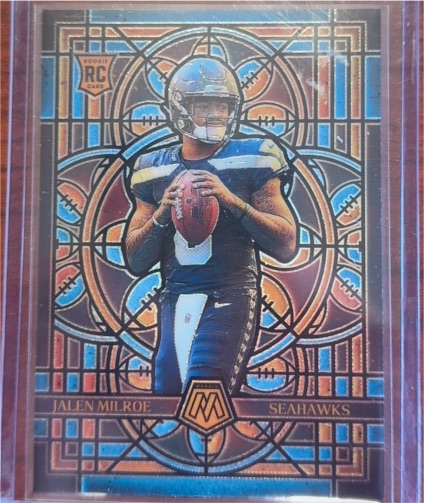 2025 Panini Mosaic Stained Glass Oversized #23 Jalen Milroe — front