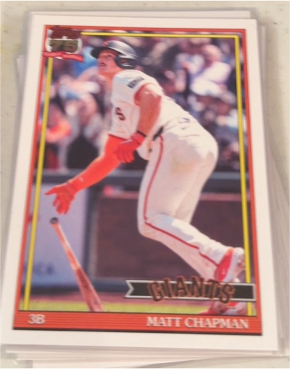 1991 Topps #T91-80 Matt Chapman — front