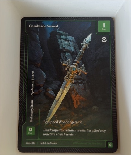 2023 Wonders of the First #538 Gemblade Sword — front