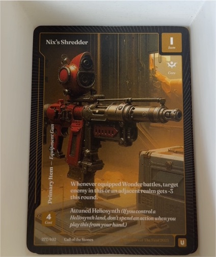Wonders of the First 2023 Call of the Stones #027 Nix's Shredder — front