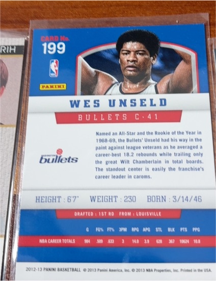 2012-13 Panini #199 Wes Unseld — front