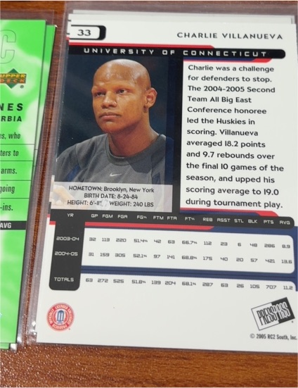 2005 Press Pass #33 Charlie Villanueva — front