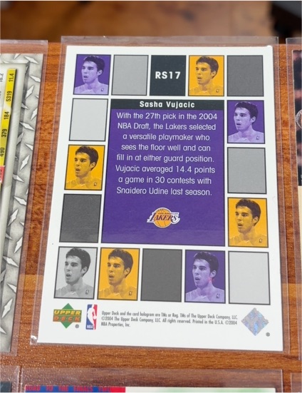 2004 Upper Deck Sasha Vujacic #RS17 — front