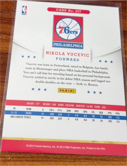 2012-13 Panini NBA Hoops #237 Nikola Vucevic — front