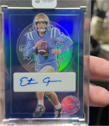 2024 Leaf Pro Set Metal Platinum Prismatic Blue #PLEG1 Ethan Garbers Auto — front