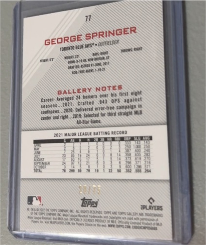 2021 Topps #71 George Springer — front