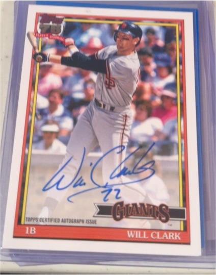 2026 Topps Series 1 1991 Topps Baseball Autographs #91A-WC Will Clark — front