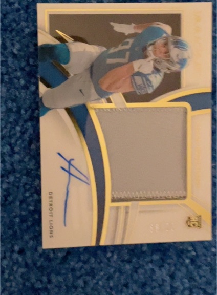 2024 Panini Immaculate Rookie Patch Auto Detroit Lions — front