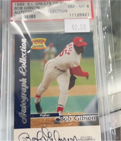 1999 Fleer Sports Illustrated Greats of the Game Autograph Collection #1 Bob Gibson — front