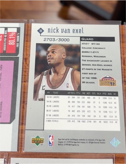 1999-00 Upper Deck Retro #30 Nick Van Exel — front