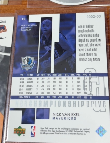 2002-03 Upper Deck #19 Nick Van Exel — front