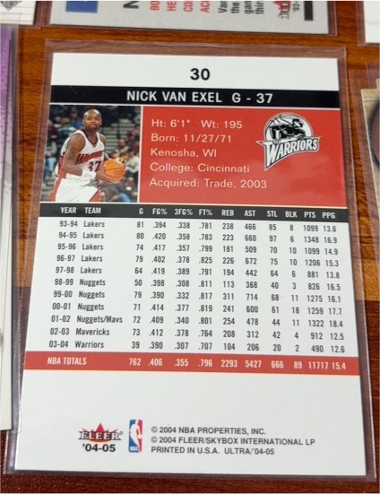 2004 Fleer Ultra #30 Nick Van Exel — front