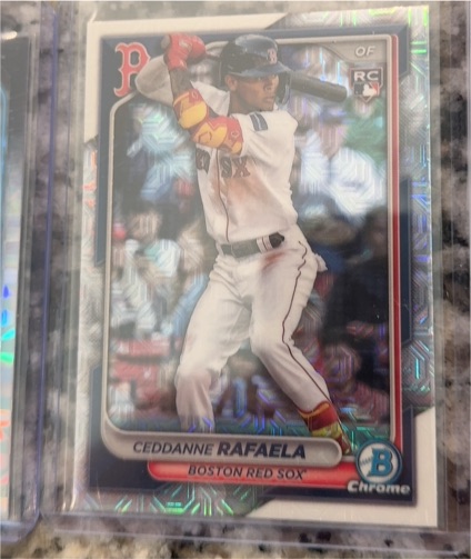 2024 Bowman Chrome #5 Ceddanne Rafaela Mojo Refractor Rookie Card — front
