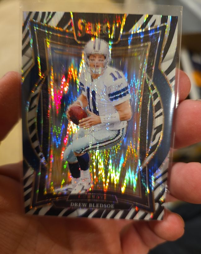 2024 Panini Select #53 Drew Bledsoe Zebra Shock Prizm — front