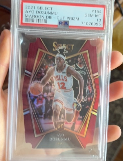 2021 Panini Select #154 Ayo Dosunmu Maroon Die Cut — front