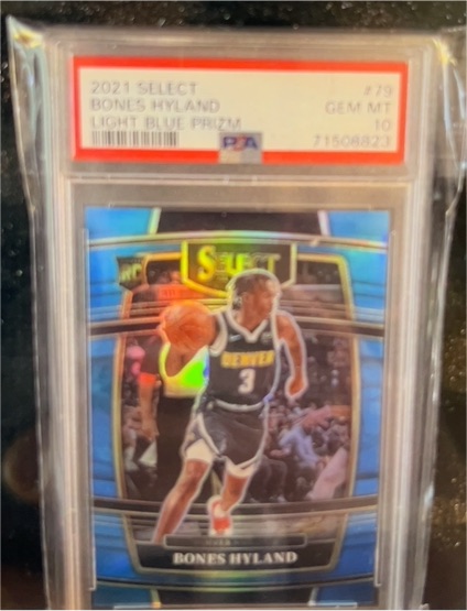 2021 Panini Select #79 Bones Hyland Light Blue Prizm Rookie — front