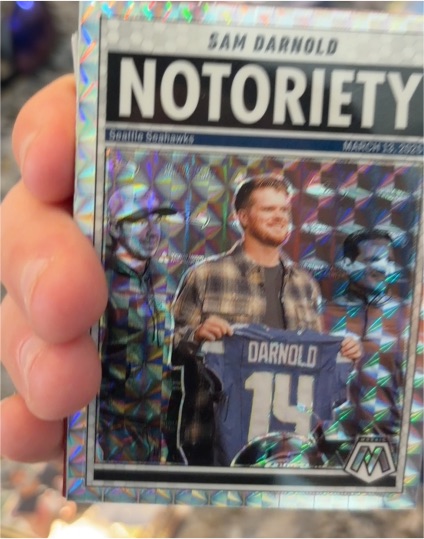 2025 Panini Mosaic Notoriety #9 Sam Darnold — front