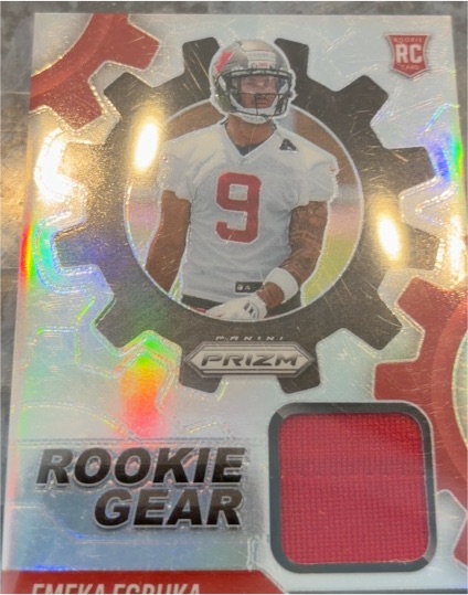 2025 Panini Prizm #RGR-EEA Emeka Egbuka Rookie Gear Patch — front