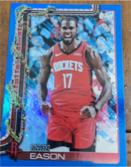 2025-26 Topps Holiday #H144 Tari Eason Blue Metallic Glitter — front