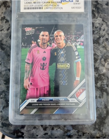 2024 Topps Now MLS #129 Lionel Messi / Cavan Sullivan Legend & Phenom — front