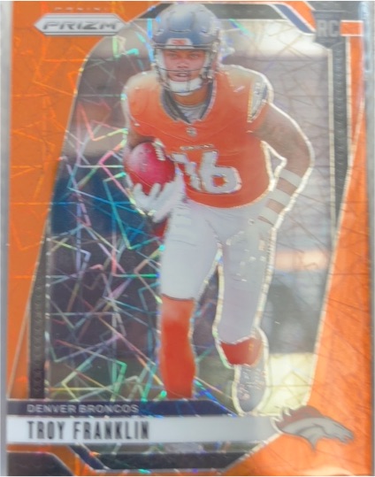 2024 Panini Prizm #393 Troy Franklin Orange Lazer RC — front
