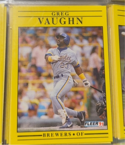 1991 Fleer #599 Greg Vaughn — front