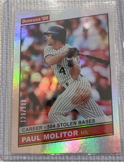 2020 Donruss #235 Paul Molitor Career Stat Line — front