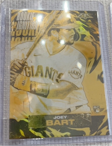 2021 Topps Fire #RI-5 Joey Bart Rookie Ignition Gold Minted — front