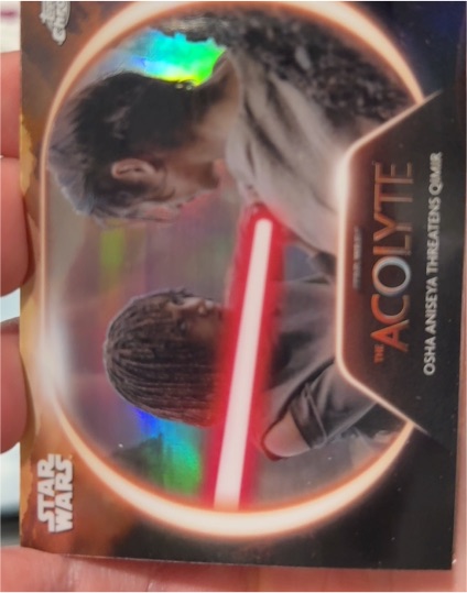 2025 Topps Chrome Star Wars #AC-14 The Acolyte Osha Aniseya Threatens Qimir — front