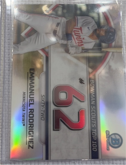 2023 Bowman Chrome Scouts Top 100 #BTP-62 Emmanuel Rodriguez — front