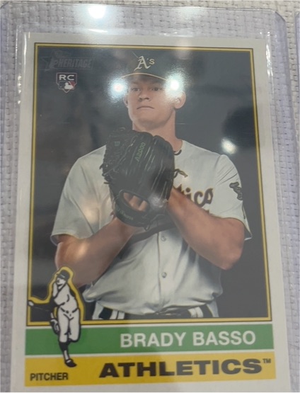 2025 Topps Heritage High Number #616 Brady Basso Athletics Rookie Card RC — front