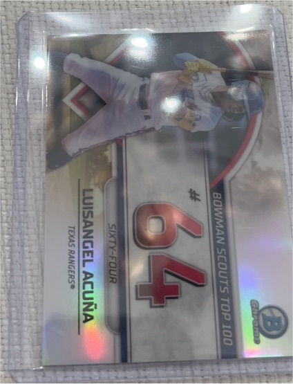 2023 Bowman Chrome Bowman Scouts Top 100 #BTP-64 Luisangel Acuña — front