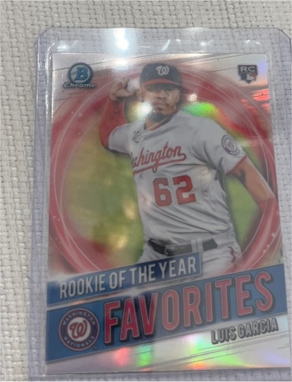 2021 Bowman Chrome Rookie of the Year Favorites #RRY-LG Luis Garcia — front