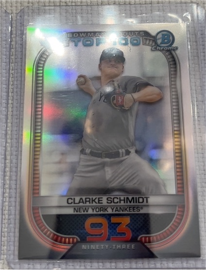 2021 Bowman Chrome Scouts Top 100 #BTP-93 Clarke Schmidt — front