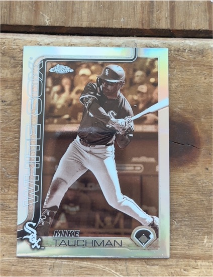 2025 Topps Chrome #117 Mike Tauchman Sepia Refractor — front