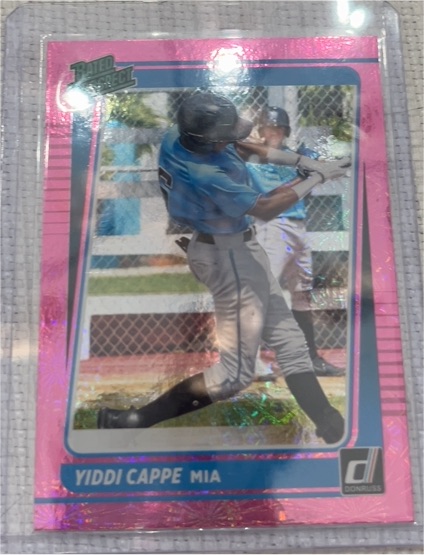 2021 Donruss Rated Prospects #RP3 Yiddi Cappe Pink Fireworks — front