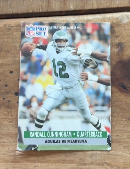 1990 Pro Set Collect A Books Randall Cunningham Philadelphia Eagles — front