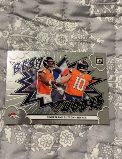 2025 Panini Donruss Optic #17 Best Tuddys Courtland Sutton Bo Nix — front