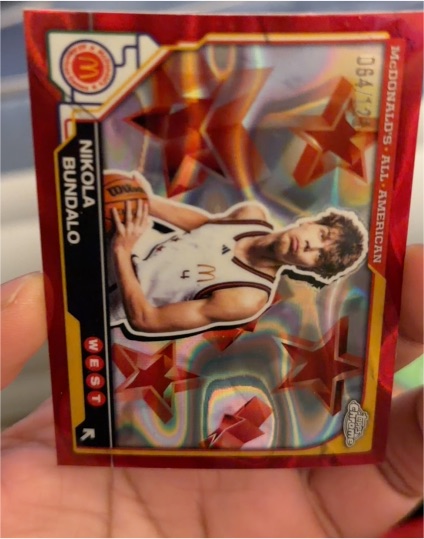 2025 Topps Chrome McDonald's All American #52 Nikola Bundalo, West — front