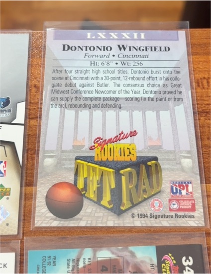 1994 Signature Rookies Dontonio Wingfield — front