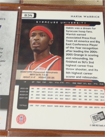 2005-06 Press Pass #34 Hakim Warrick — front