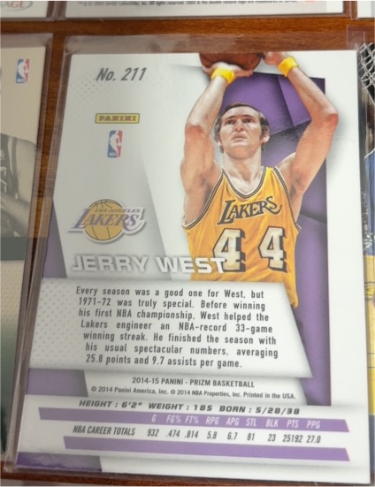 2014-15 Panini Prizm #211 Jerry West — front