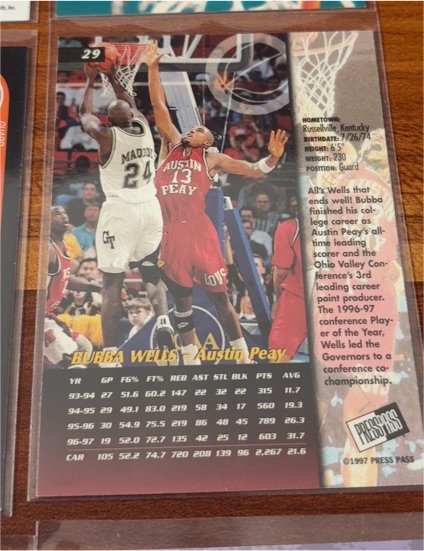 1997 Press Pass #29 Bubba Wells — front