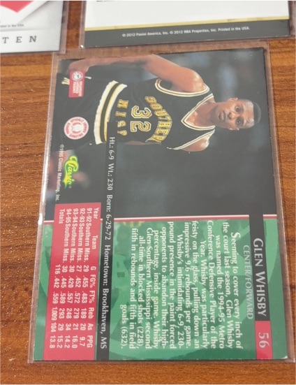 1995 Classic Rookies #56 Glen Whisby — front