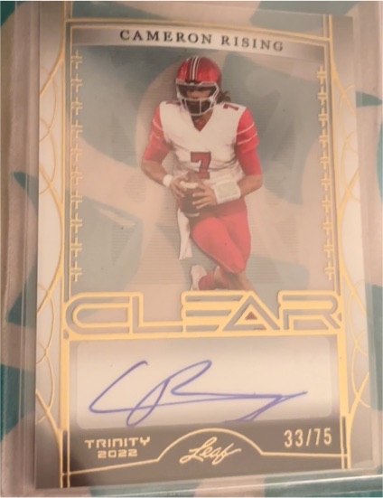 2022 Leaf Trinity Clear Auto Gold #CA-CR1 Cameron Rising — front